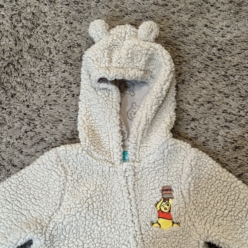 Disney Winnie The Pooh Sherpa Fleece One Piece‎ Pajama Baby Size 6-9 Months